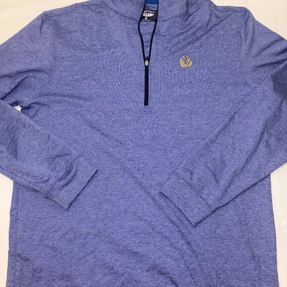 Men's Straight Down Performance Golf Quarter-Zip Pullover Blue Size M - Picture 1 of 9